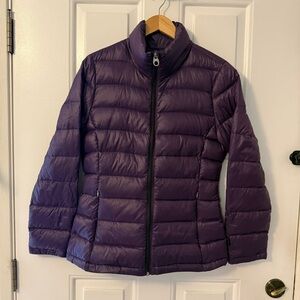 Calvin Klein down puffer coat lightweight packable medium purple
